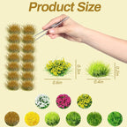 Potanro 126pcs Static Grass Tufts and Miniature Flowers Cluster - Image 2