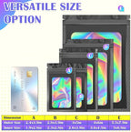 JETMORE 100 PCS Black Smell Proof Bag, Mylar Bags, Holographic Bags - Image 6