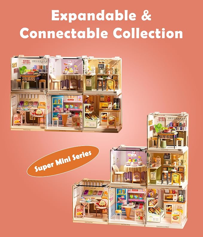 Hotpot Shop Miniature House Kit, Plastic DIY Dollhouse - Image 6
