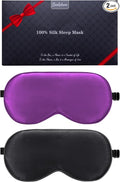 BeeVines 100% Real Mulberry Silk 2 Pack Sleep Mask, Pure Silk Eye Masks by BeeVines
