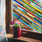Coavas Stained Glass Window Film: Upgrade 3D Rainbow Window Clings Sun Blocking by Coavas