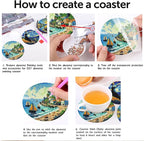 8 PCS Starry Sky Diamond Art Coasters Kit - Image 8