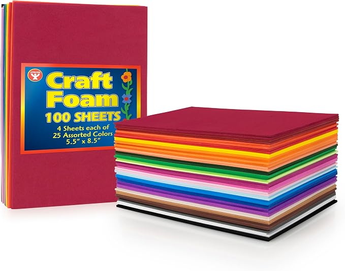 Hygloss Colorful Craft Foam Sheets by HyglossProductsInc