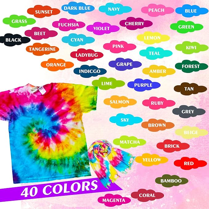 Tie Dye Kit - 40 Colors Permanent Fabric Dye - Image 2