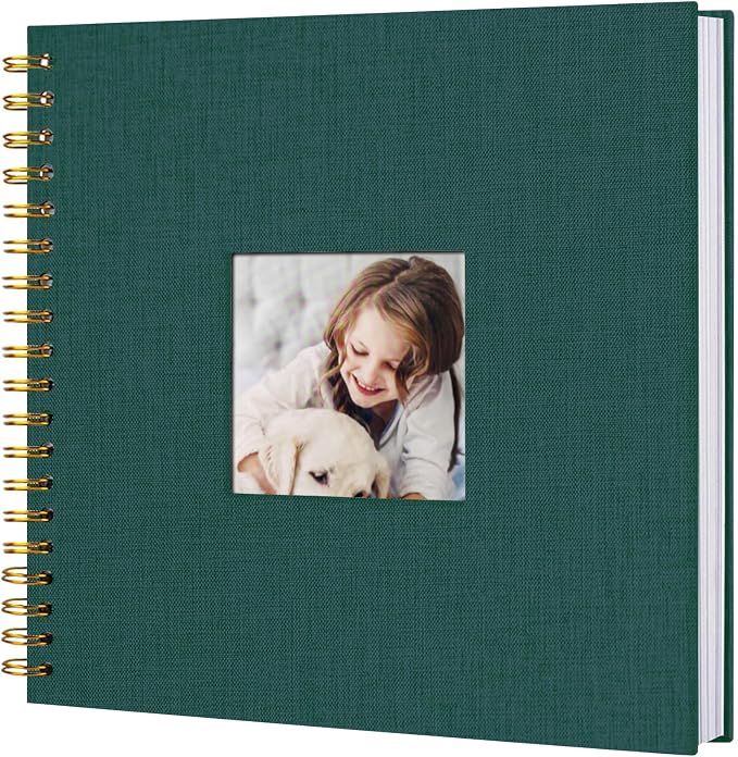 10 x 10 Inch Scrapbook Photo Album, Hardcover Kraft White Pages Arch Window by Sprsthai