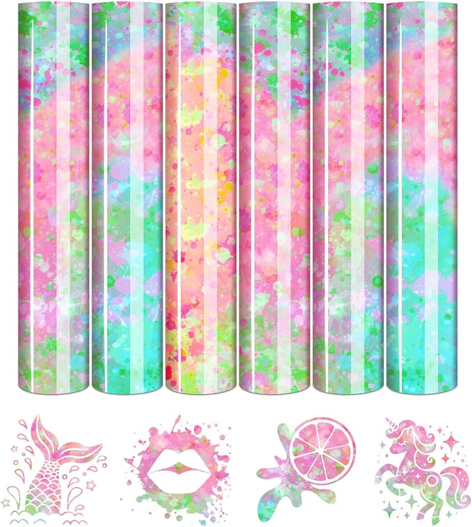 Tintnut Spring Color Splash Heat Transfer Vinyl, stretch washable, works by Tintnut