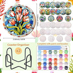 Reallnaive 8 Pcs Flower Paint by Numbers Kit - Image 3