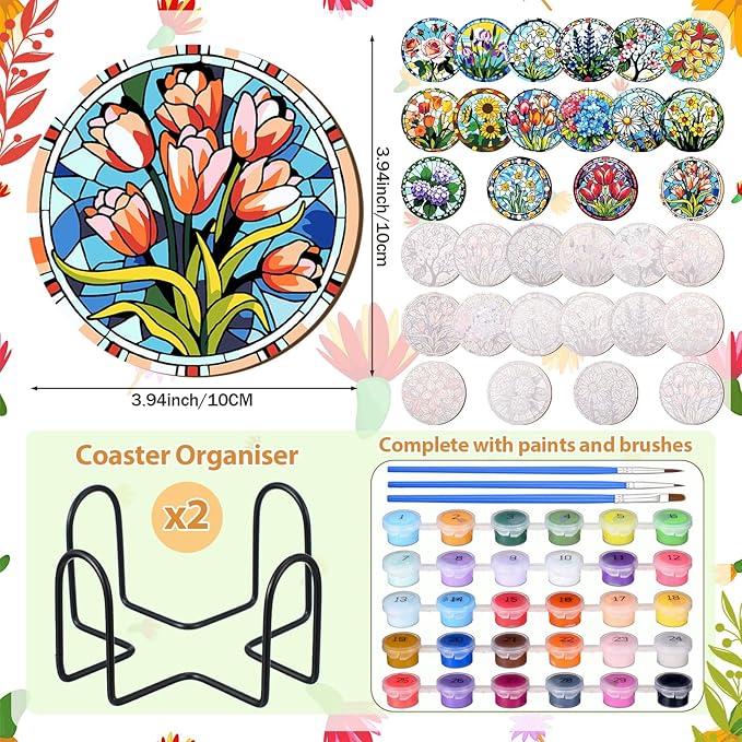 Reallnaive 16 Pcs Flower Paint by Numbers Kit - Image 3