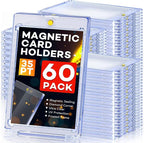 ZENOWICK 60ct Magnetic Card Holders, 35pt One Touch Card Holder, U-V Protection by Zenowick