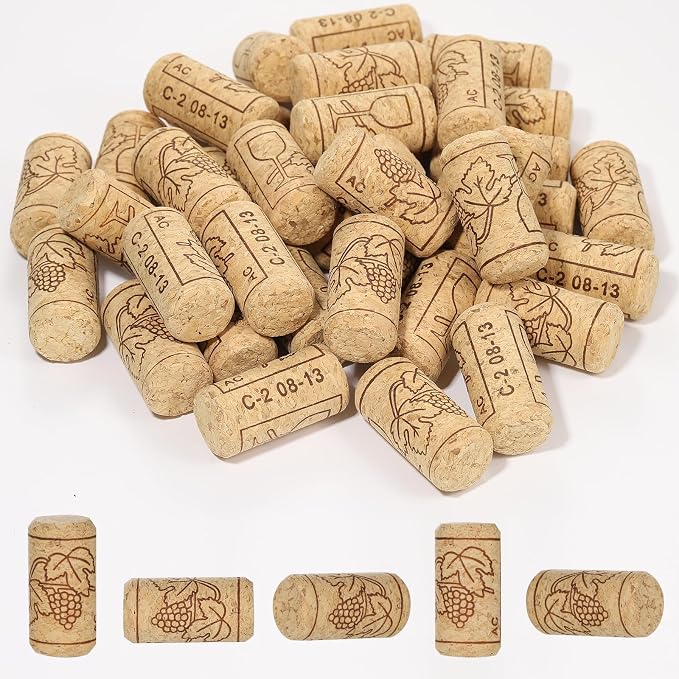 20 Pack Straight Wine Corks, #8 Soft Wood Cork Stoppers, Leakproof Bottle Corks by Unknown