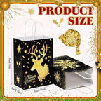 Kolldenn 24 Pcs Christmas Party Favors Bags Black and Gold Christmas Goodie - Image 2