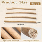 Novabright 4 Pcs 3 ft Driftwood Poles, Natural Drift Wood Decor - Image 3