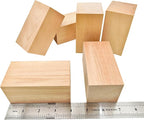 6Pcs Unfinished Basswood Blocks-2x2x4 Inch Rectangular Linden Wood Blocks - Image 2