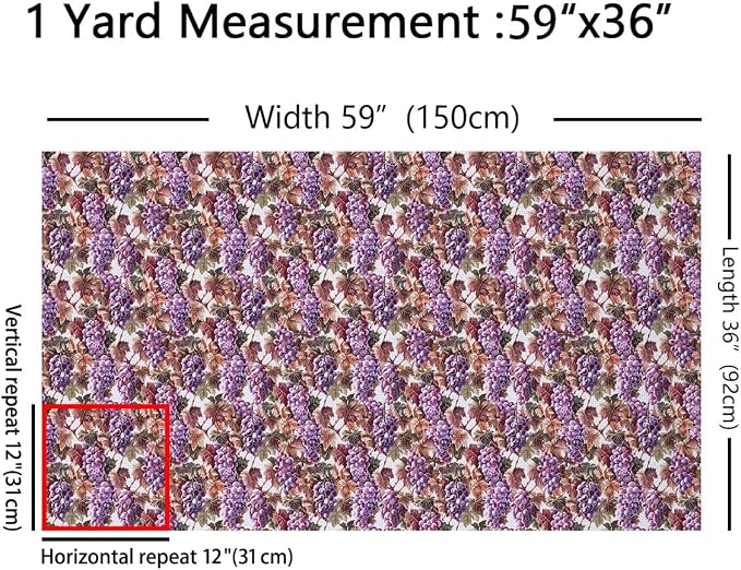 Grapes Fabric by The Yard, Village Grape Leaves Grapevine Soft Flannel - Image 2