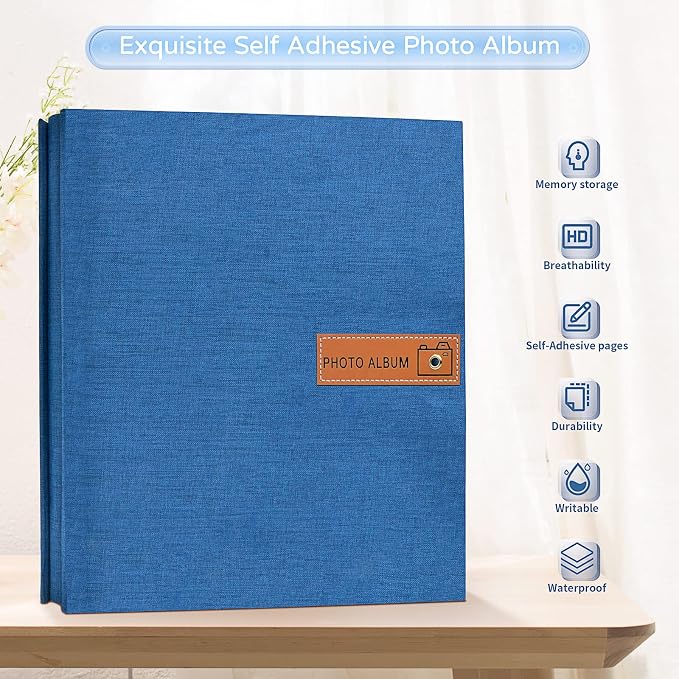 Popotop Large Photo Album Self Adhesive 4x6 5x7 8x10 Scrapbook Album DIY - Image 2