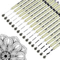 16pcs Fineliner Micro Drawing Art Pens, Watercolor, Calligraphy, and Detail by XWT