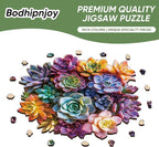 Bodhipnjoy Wooden Puzzles for Adults, Flower Succulent Jigsaw Puzzle- 5mm - Image 5