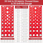 Thread Checker, 60 Nut and Bolt Thread Checker, 20 Standard & 20 Metric & 20 - Image 2