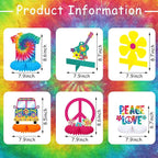 Nezyo 12 Pcs Tie Dye Hippie Party Honeycomb Centerpieces Decorations 60's 70s - Image 2