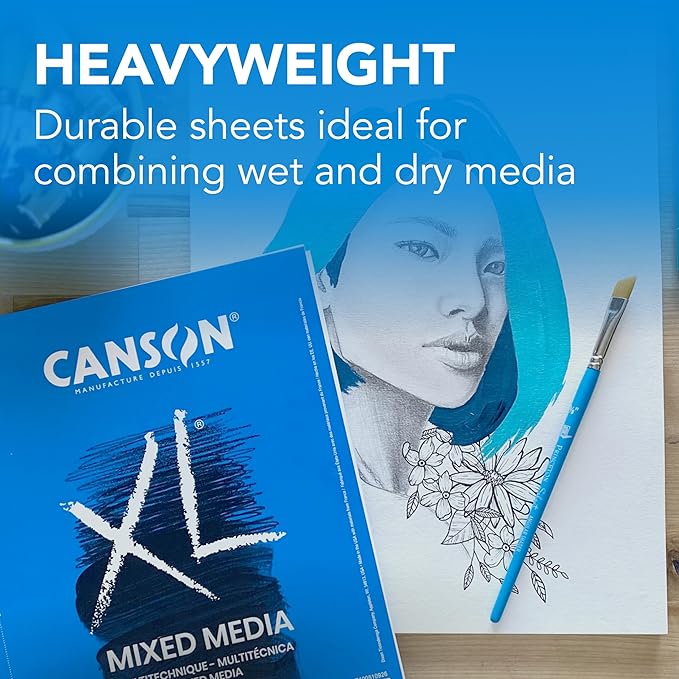 Canson XL Series Mixed Media and Watercolor Paper Pads, 9x12 in 60 Sheets and - Image 3