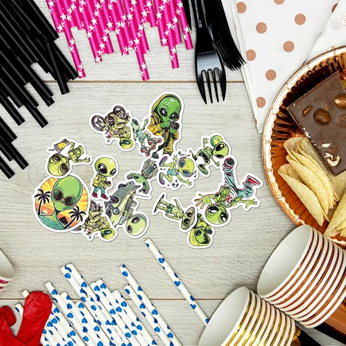 Funny Alien Lifestyle Stickers Pack 50Pcs Cool Vinyl Decals - Image 6