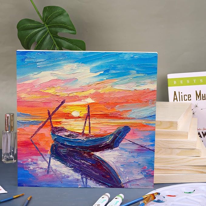 ADXCO 8 Pack Wood Panels 12 x 12 Inch Unfinished Wood Canvas Wooden Panel Boards - Image 6