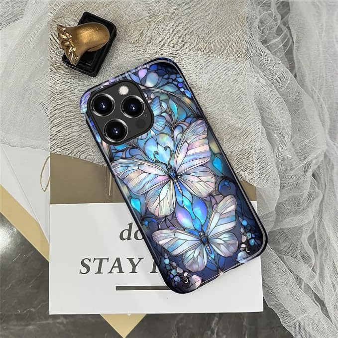 ZHEGAILIAN Case for iPhone 15 Pro, Stained Glass Butterfly Aesthetic Durable - Image 6