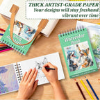 UZLU 6 Pack Watercolor Paper Pads, 5.5 x 8.5 Inch, 180 Sheets Total | 140 - Image 4