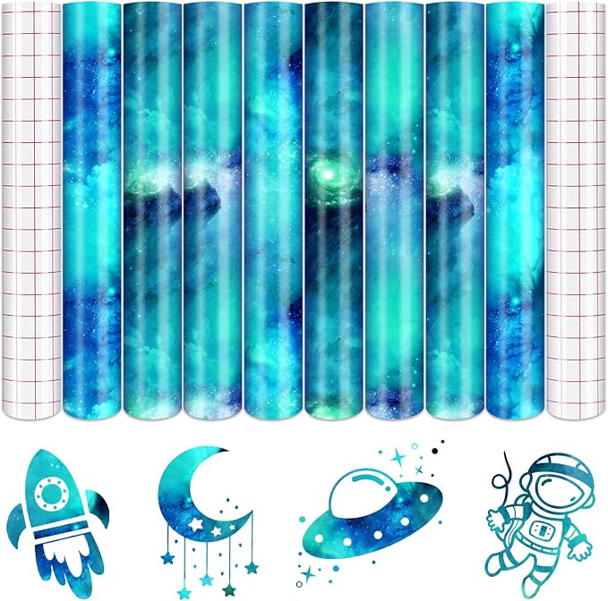 Tintnut Galaxy Permanent Vinyl 8 Sheets 12x10in Blue Self Adhesive Vinyl | by Tintnut