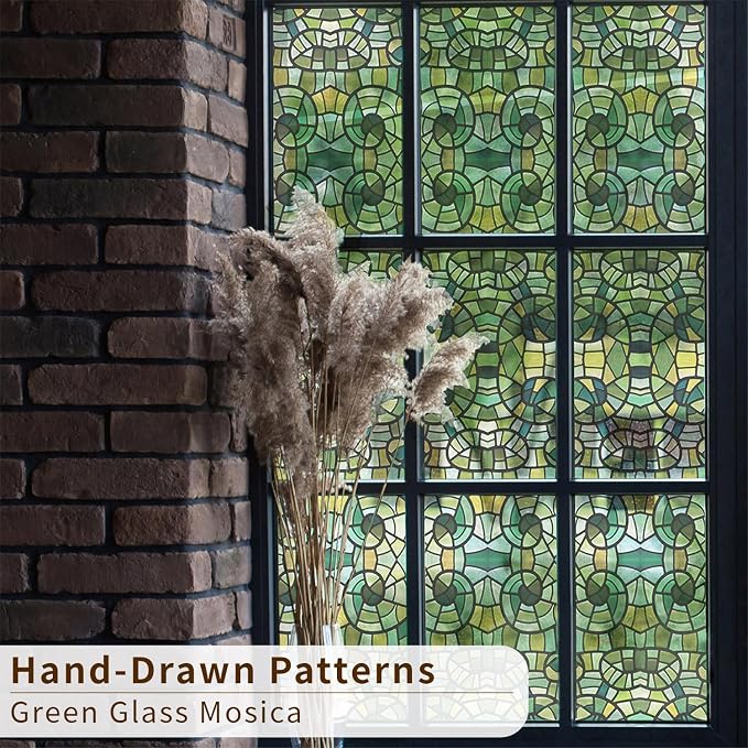 funlife Original Hand-Drawn Faux Stained Glass Window Film, Double-Sided Static - Image 5