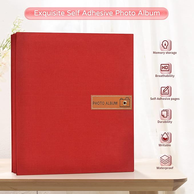 Popotop Large Photo Album Self Adhesive 4x6 5x7 8x10 Scrapbook Album DIY - Image 2