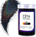 Ceya Holographic Ultra Fine Glitter Powder, 1.1LB/17.63OZ Laser Black Glitter by CEYA
