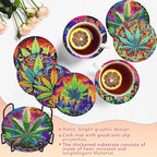 8 PCS Leaves Diamond Art Coasters Kits Diamond Painting Coaster | Diamond - Image 4