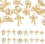 FASHEWELRY Alloy Bowknot Charms Links Golden Bow Tie Connector Charms Metal Bow by FASHEWELRY