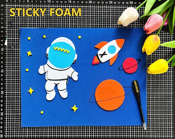 MEARCOOH Self Adhesive Foam Sheets, 10 Colors 9x12 Inch 2mm Sticky Eva Foam - Image 4
