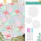 7 Pcs Quilt Circle Template Fabric Marking Pens Set Including Round Acrylic - Image 5