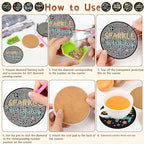 Gemozaic 8PCS Inspirational Diamond Art Coasters Kit - Image 8