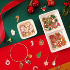 SANNIX 110Pcs/55 Pairs Christmas Charms, Holiday Enamel Charms Red Green Pink - Image 4