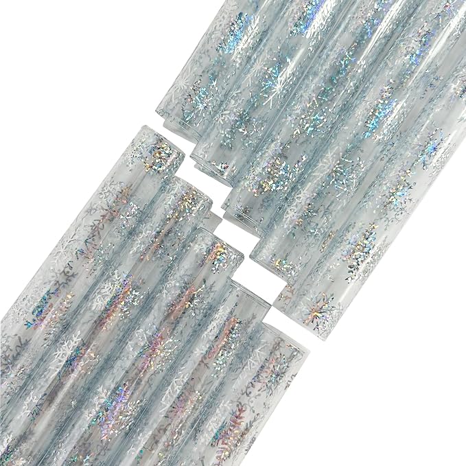 Transparent Waterproof PVC Vinyl 10 Pcs 8.3 x 11.8 inches Iridescent Shine - Image 3