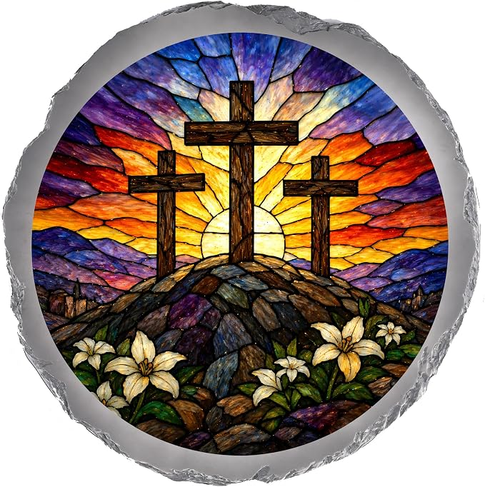 Magnolia Garden 10-Inch Three Crosses Stepping Stone by DicksonsGifts