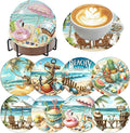 Benjenes 8 PCS Diamond Art Coasters Kits Beach Diamond Painting Coaster | by Benjenes