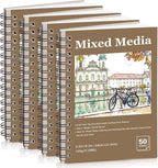4 Pack Mixed Media Sketchbook, 5.5x8.5 inches Drawing Paper Sketch Book by Prudiut