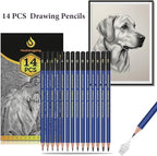 Pro Pencils Drawing Sketching Set 14 pcs Graphite Kit Soft Pencils Ideal Gift - Image 6