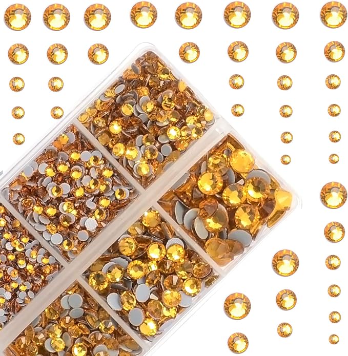 4000Pcs Mixed Size Hot Fix Round Crystals Gems Glass Stones Hotfix Flat Back by MASSIVE+BEADS