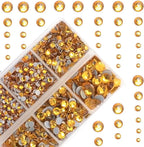 4000Pcs Mixed Size Hot Fix Round Crystals Gems Glass Stones Hotfix Flat Back by MASSIVE+BEADS