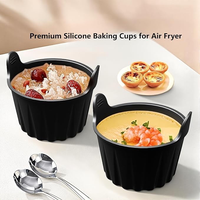 Air Fryer Baking Cups Ideal for Cupcakes, Eggs & Desserts. | Food-Grade - Image 7