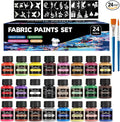 Fabric Paint Set, 24 Vibrant Colors Permanent Textile Paint by GooBoom
