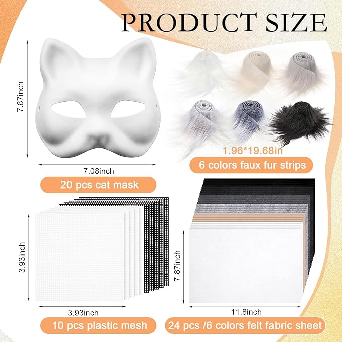 Seenelling DIY Therian Mask Kit Blank Cat Mask - Image 2