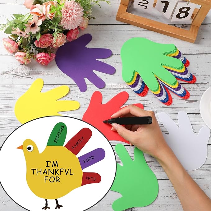 Ireer 48 Pcs Large Foam Hand Cutouts 6 Inch Assorted Color Handprint Die Cuts - Image 4