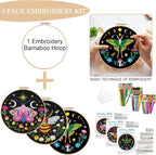 Nuberlic 3 Pack Embroidery Kit for Adults Beginners, Stamped Cross Stitch Moth - Image 3